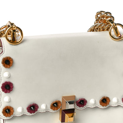 Fendi Vitello Liberty Scalloped Studded Flower Small Kan I Shoulder Bag White Multicolor 17 of 18