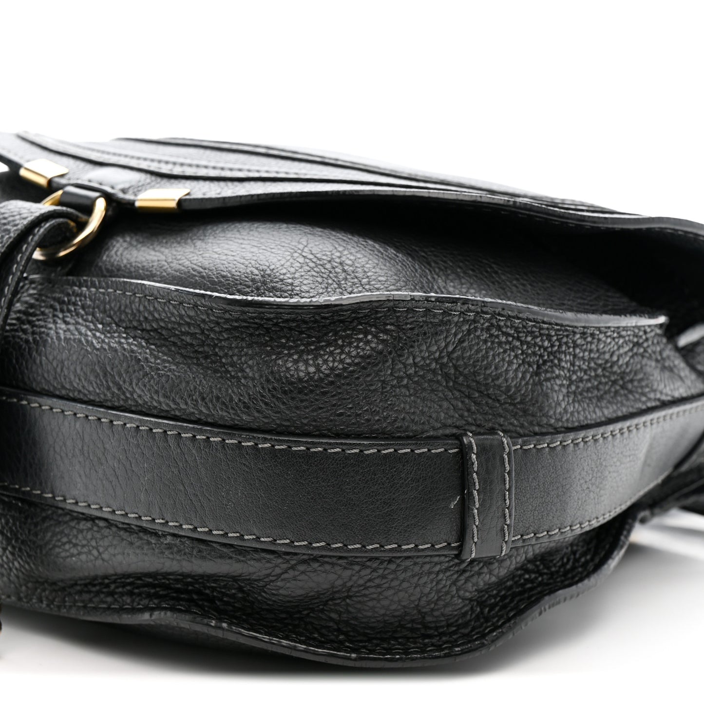 Calfskin Medium Marcie Round Crossbody Bag Black
