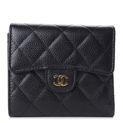 Chanel Caviar Quilted Compact Flap Wallet Black 1 of 8