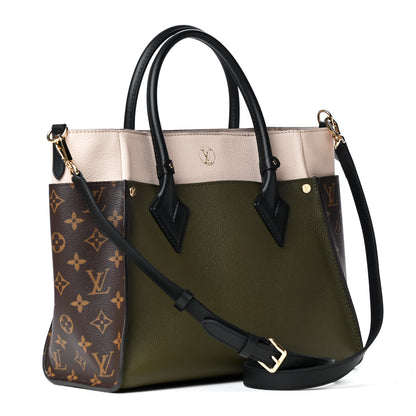 Louis Vuitton Calfskin Monogram On My Side MM Laurier Green Toffee Latte Beige 2 of 4