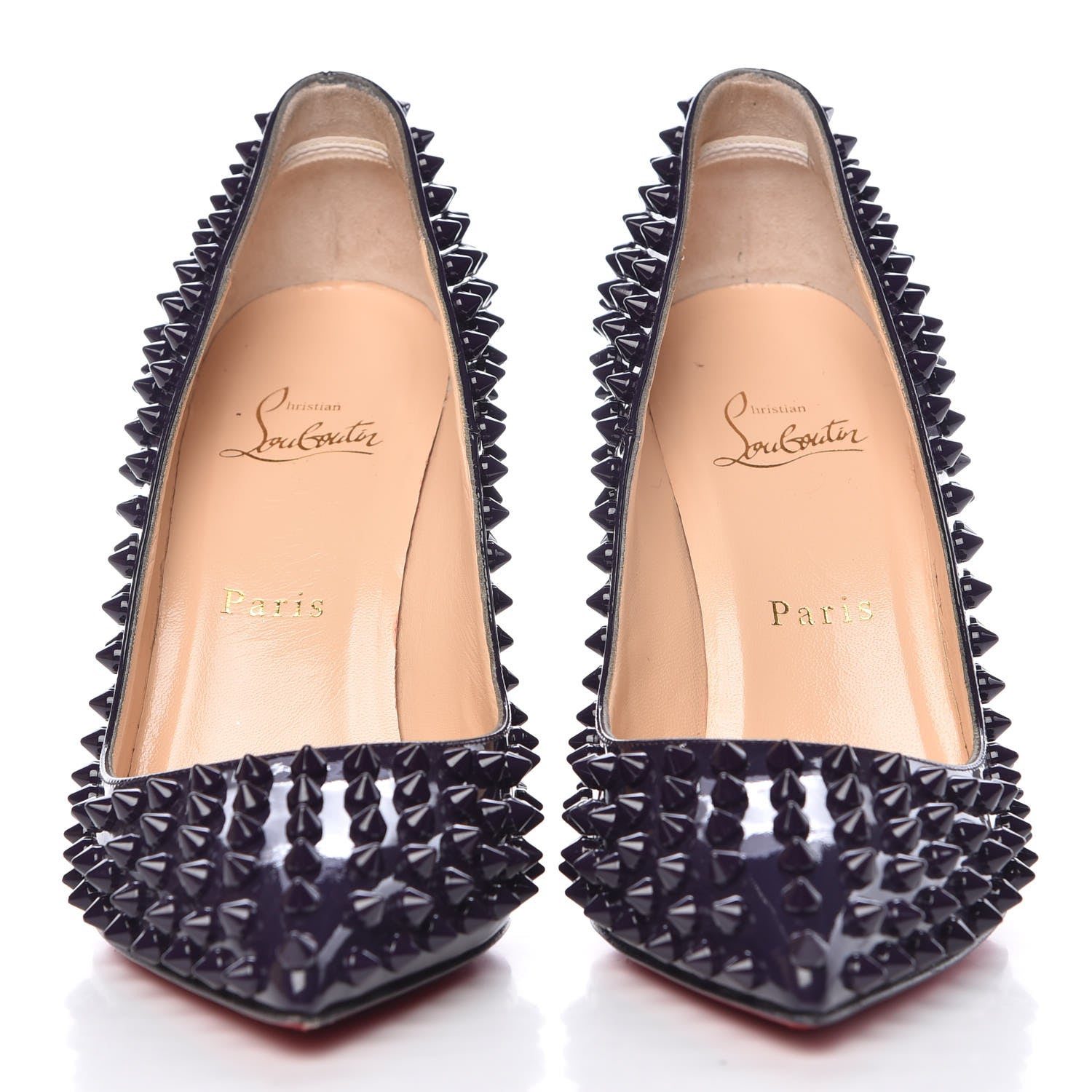 Christian Louboutin Patent Pigalle Spikes 100 Pumps 37.5 Iris 2 of 14