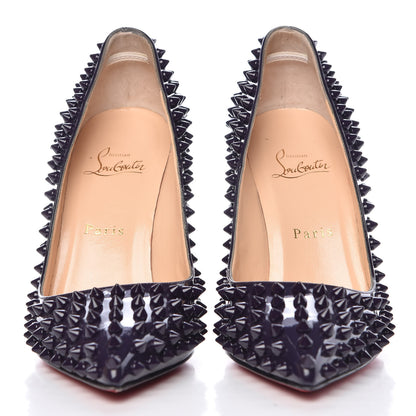 Christian Louboutin Patent Pigalle Spikes 100 Pumps 37.5 Iris 2 of 14