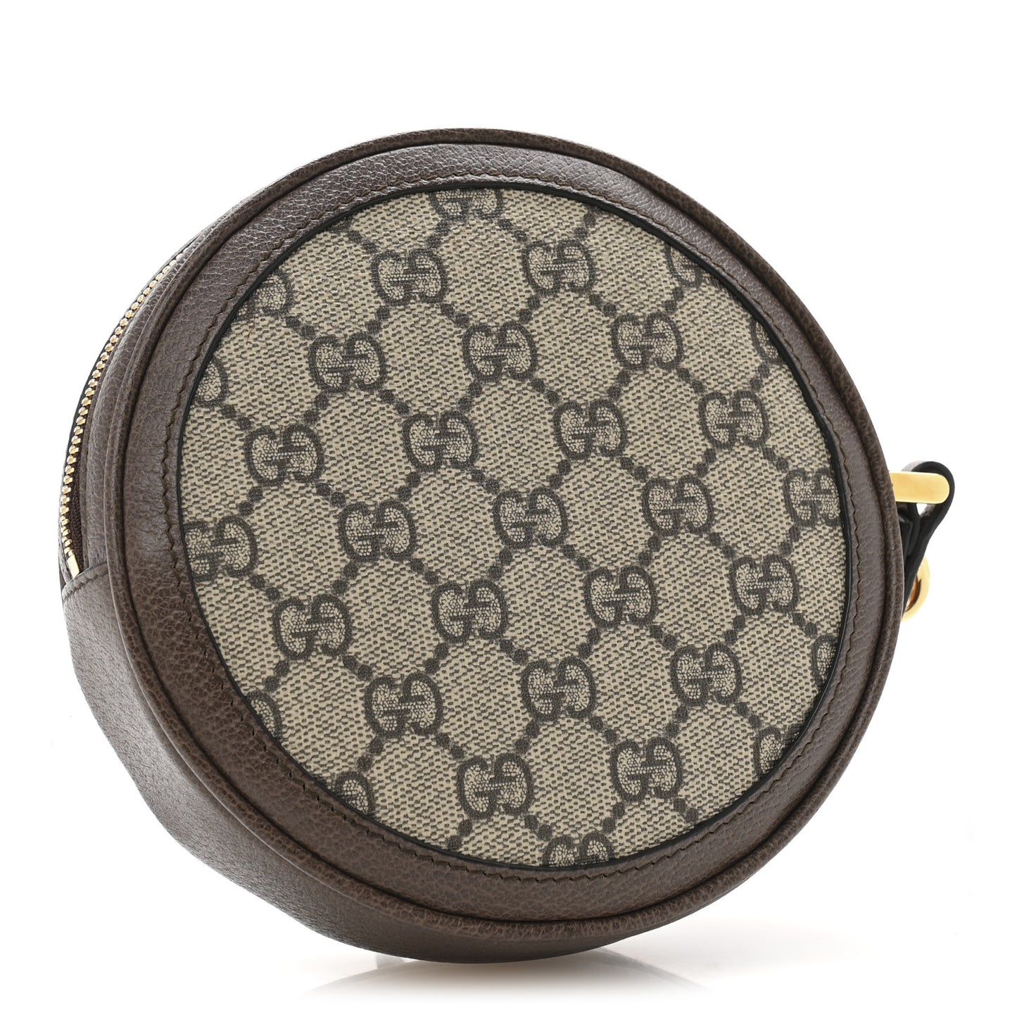 GG Supreme Monogram Web Ophidia Circle Wristlet Beige New Acero