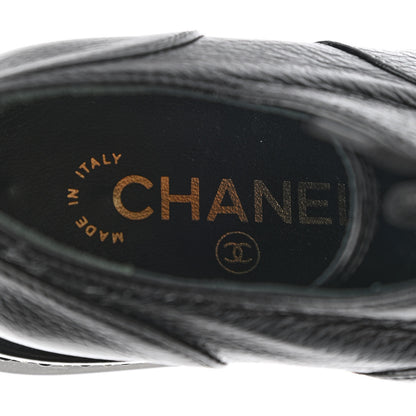 Chanel Shiny Crumpled Lambskin CC Lace Up Oxfords 35.5 Black 7 of 8