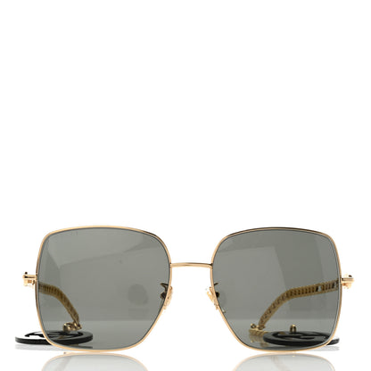 Gucci Square Frame Oversized Sunglasses GG0724S Gold 2 of 7