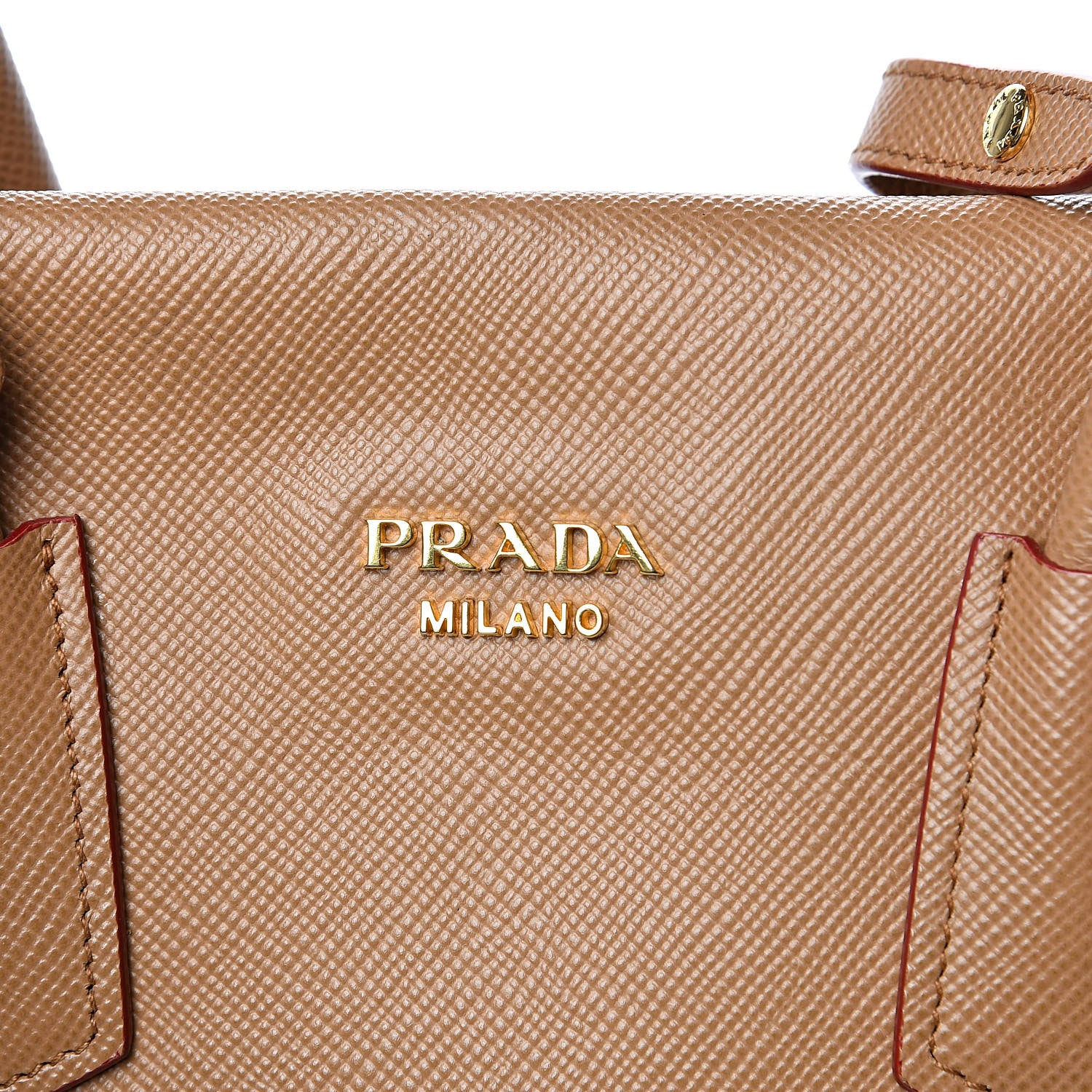Prada Saffiano Cuir Buckle Tote Caramel 11 of 14