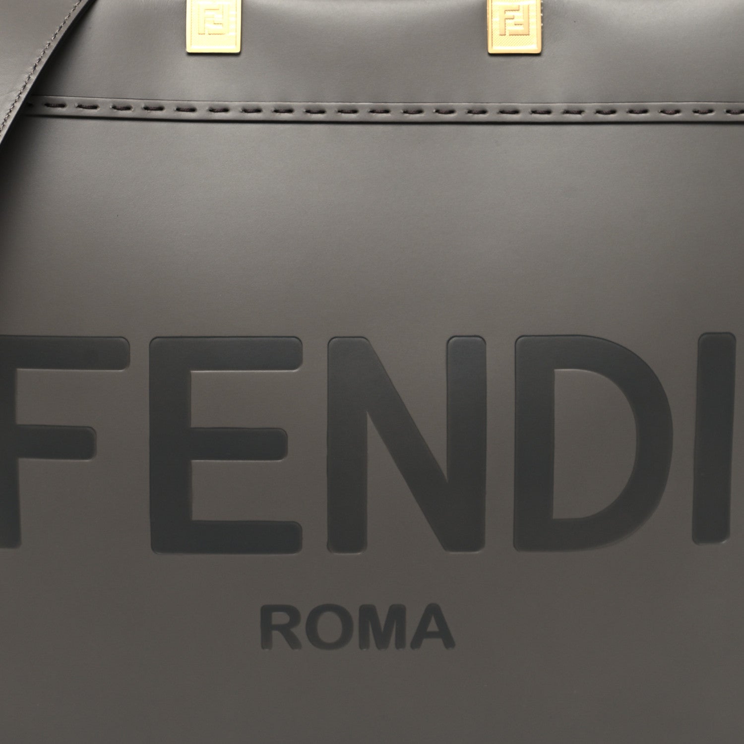 Fendi Vitello King Plexiglass Logo Embossed Medium Fendi Sunshine Shopper Tote Moon 8 of 11