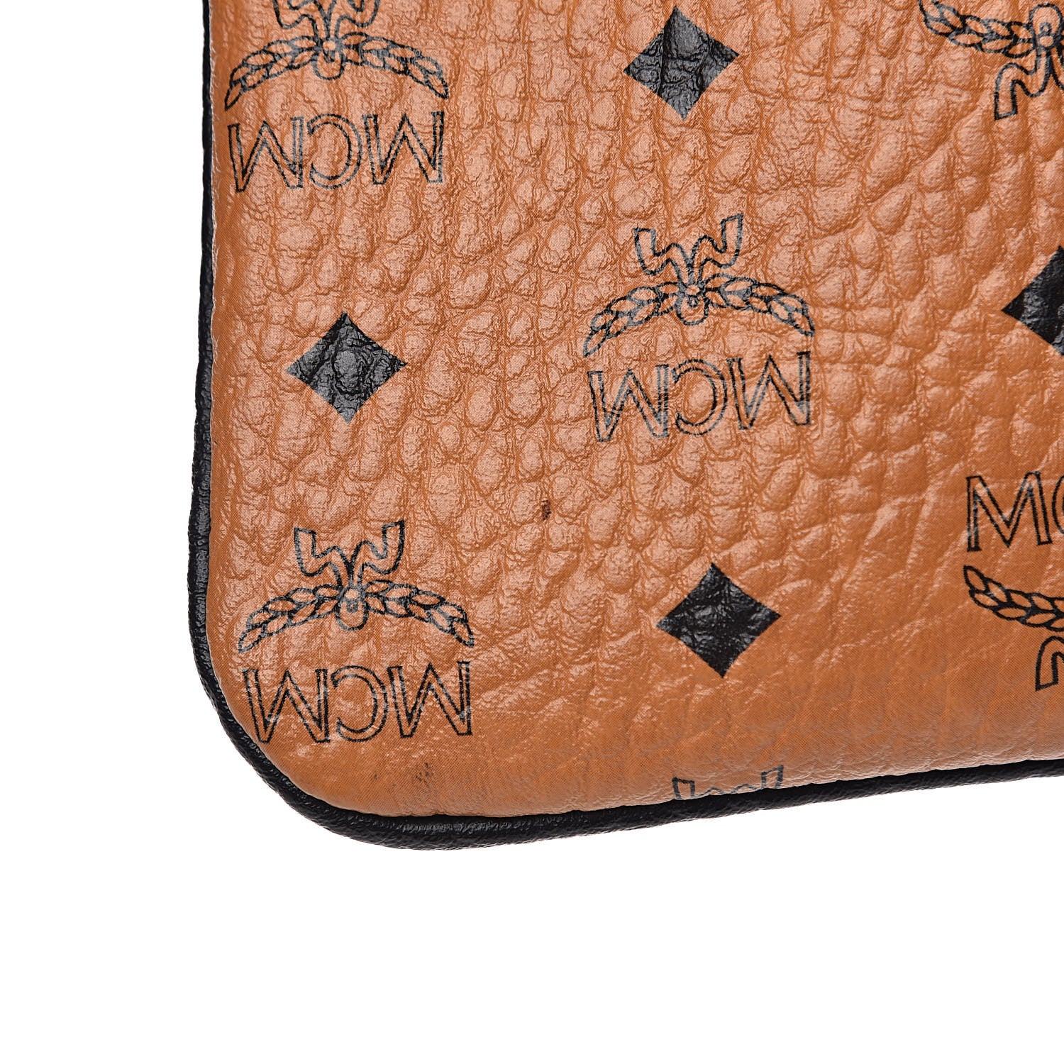 MCM Visetos Medium Stark Wristlet Pouch Cognac Black 11 of 11