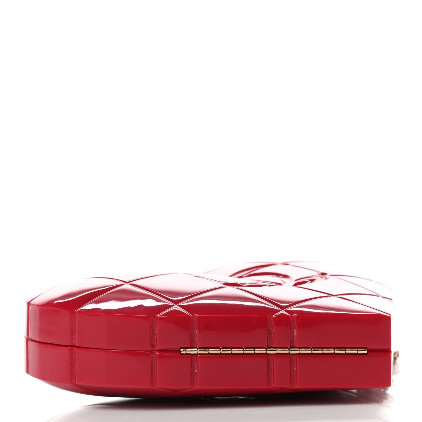 Plexiglass Heart Minaudiere Clutch Red