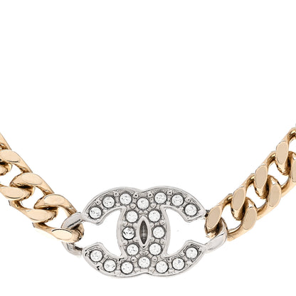 Chanel Crystal Chain CC Link Choker Gold Silver 4 of 6