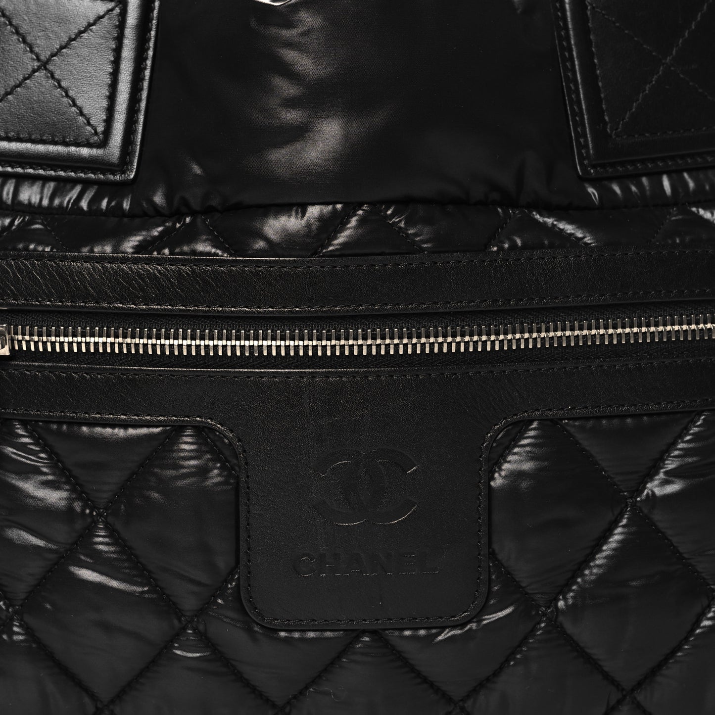 Nylon Quilted Small Coco Cocoon Tote Black