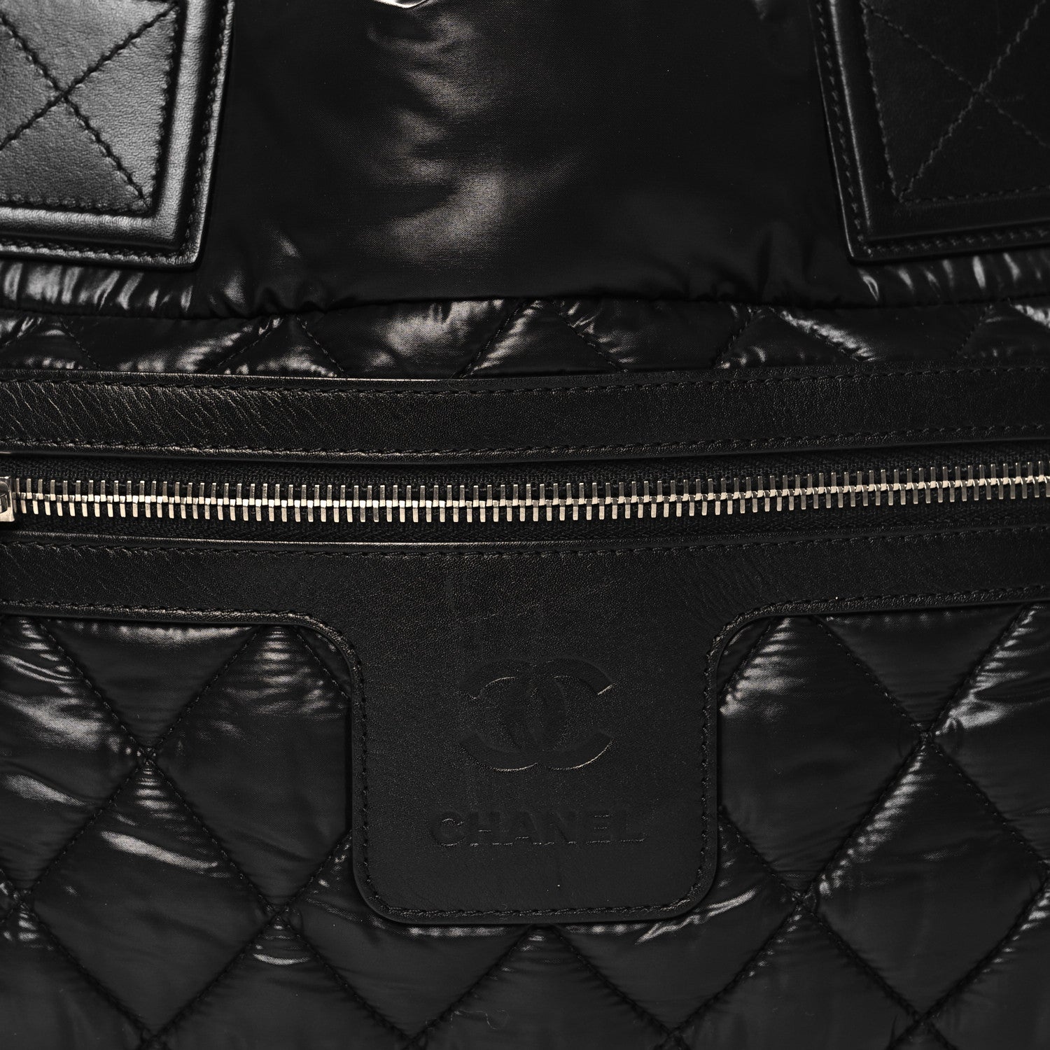 Chanel Nylon Quilted Small Coco Cocoon Tote Black 8 of 10