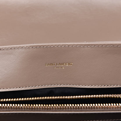 Saint Laurent Calfskin Y Quilted Monogram Medium Loulou Chain Satchel Dark Beige 8 of 12