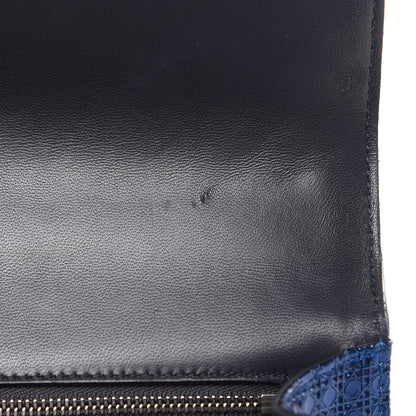Christian Dior Metallic Patent Micro-Cannage Medium Diorama Flap Bag Blue 15 of 17
