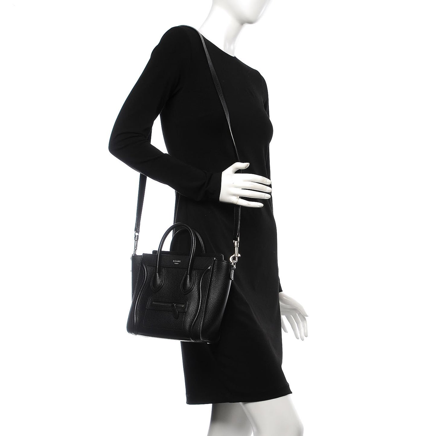Drummed Calfskin Nano Luggage Black