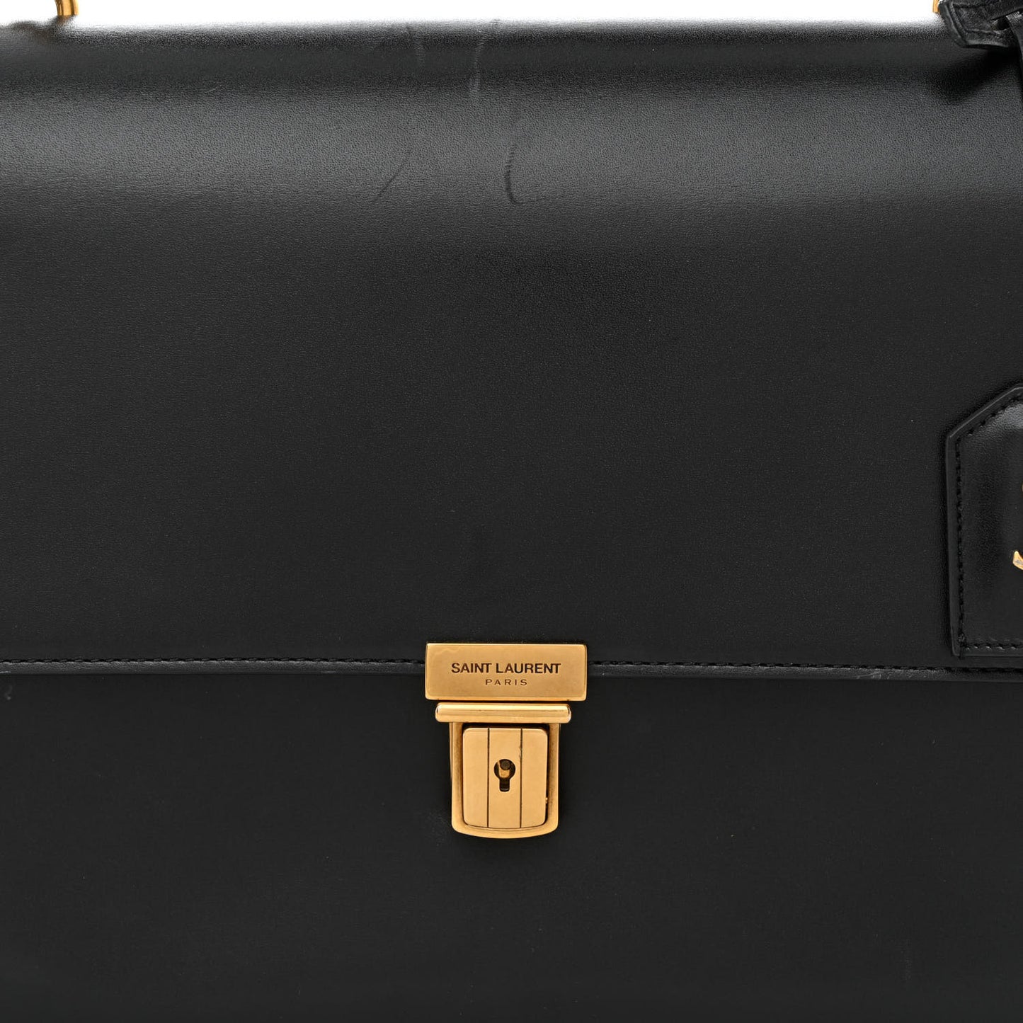 Smooth Calfskin Large High School Satchel Black
