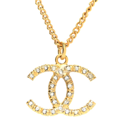 Chanel Crystal CC Pendant Necklace Gold 4 of 6