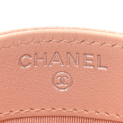 Chanel Metallic Caviar Chevron Quilted Vintage Mademoiselle Card Holder Pink 7 of 14