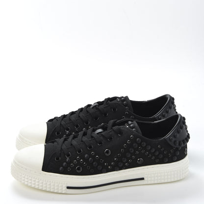 Valentino Garavani Canvas Embellished Mens Low Top Sneakers 42 Black 3 of 11