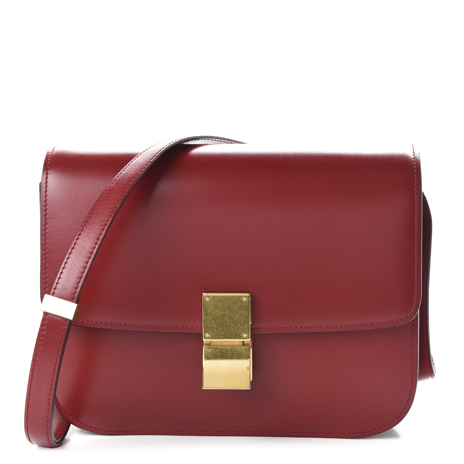 Celine Box Calfskin Medium Classic Box Flap Bag Red 1 of 9