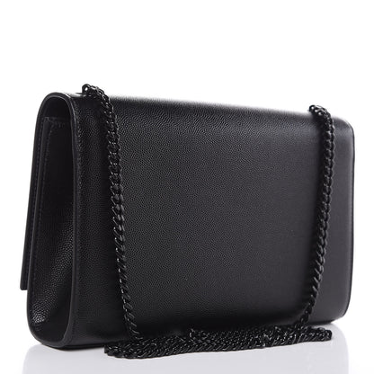 Saint Laurent Grain De Poudre Medium Classic Monogram Kate Satchel Black 3 of 10
