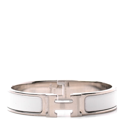 Hermes Enamel Narrow Clic Clac H Bracelet PM White 1 of 4