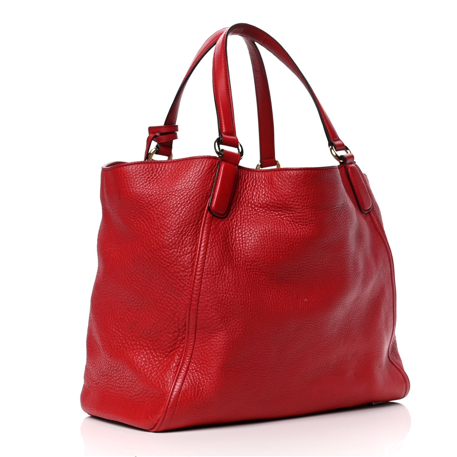 Gucci Pebbled Calfskin Medium Soho Shoulder Bag Red 2 of 7
