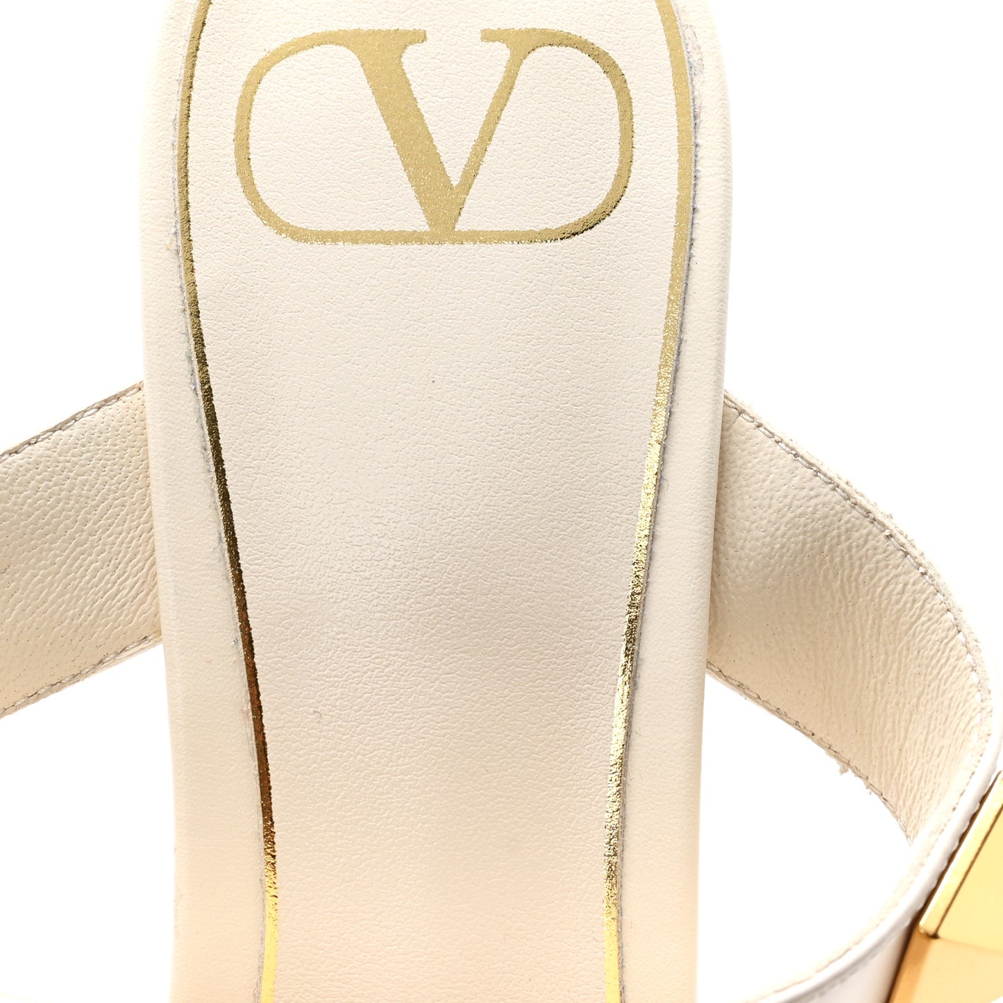 Calfskin Roman Stud Ankle Strap 40mm Pumps 38 Light Ivory
