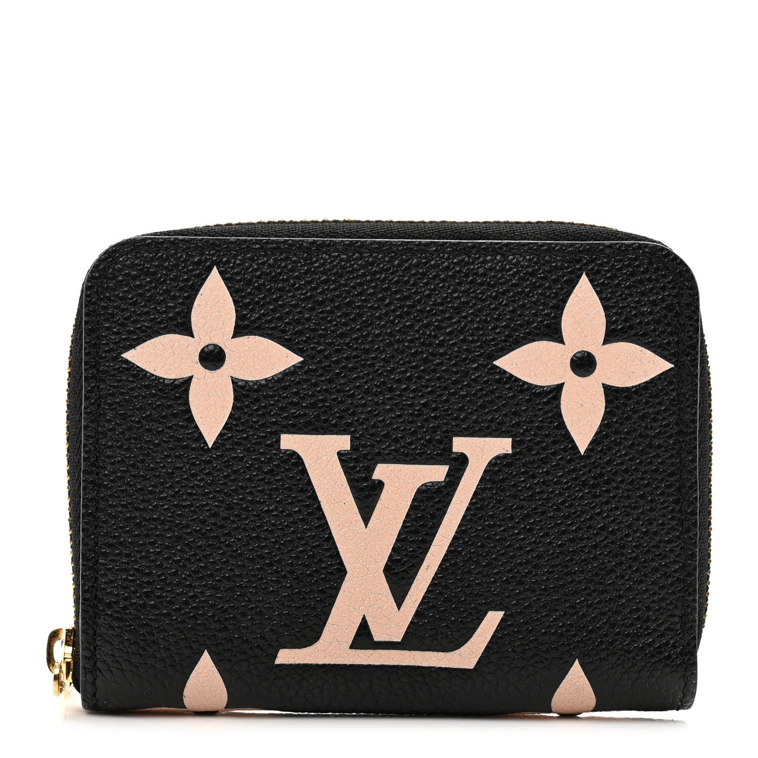 Louis Vuitton Empreinte Monogram Giant Zippy Coin Purse Black Beige 1 of 6