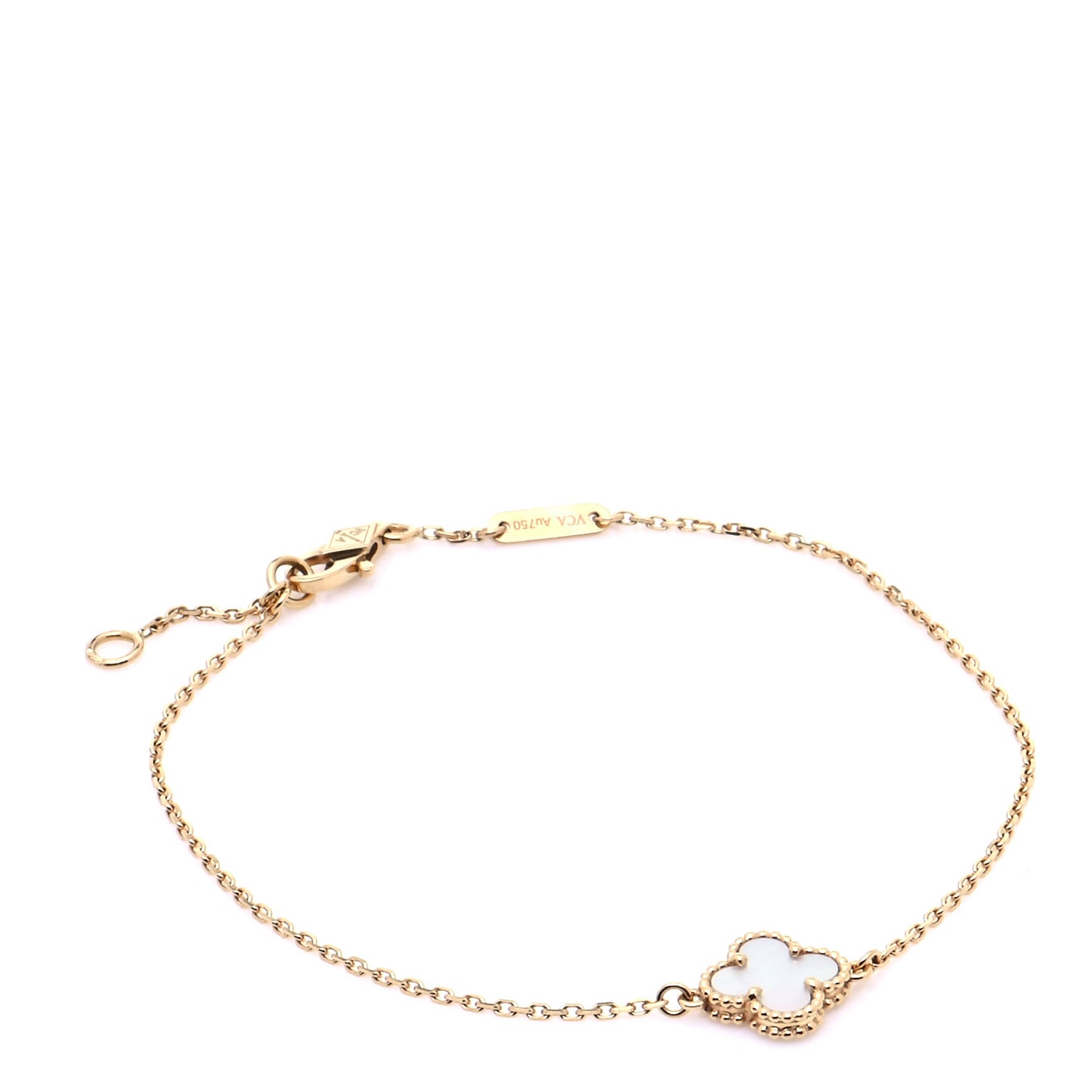 18K Yellow Gold Mother of Pearl Sweet Alhambra Bracelet