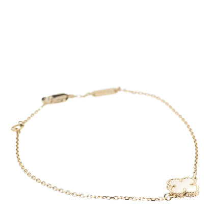 Van Cleef & Arpels 18K Yellow Gold Mother of Pearl Sweet Alhambra Bracelet 1 of 7