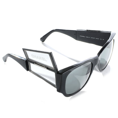 Chanel Leather Quilted CC Sunglasses w Mirror 5202-Q Black 6 of 7