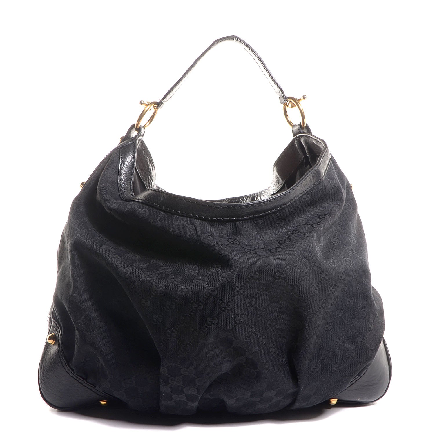 Gucci Monogram Large Jockey Hobo Black 1 of 7