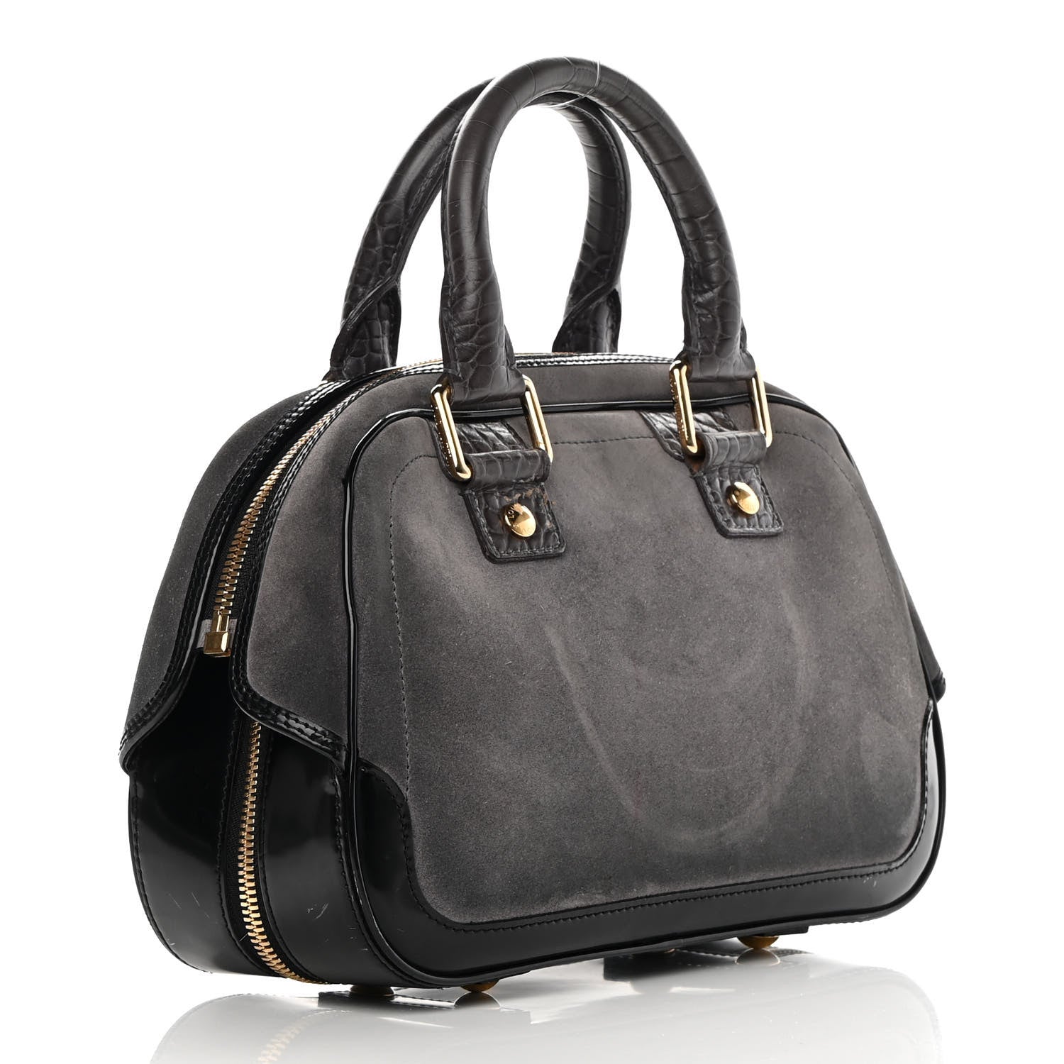Louis Vuitton Havane Stamped Trunk Bowler PM Gray 3 of 16