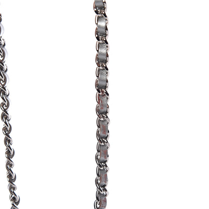 Chanel Metallic Lambskin Camellia Crystal Wallet on Chain WOC Silver 12 of 14