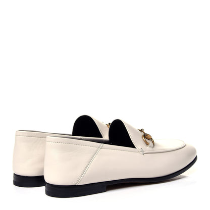 Gucci Lambskin Womens Brixton Horsebit Loafers 35 Mystic White 4 of 10