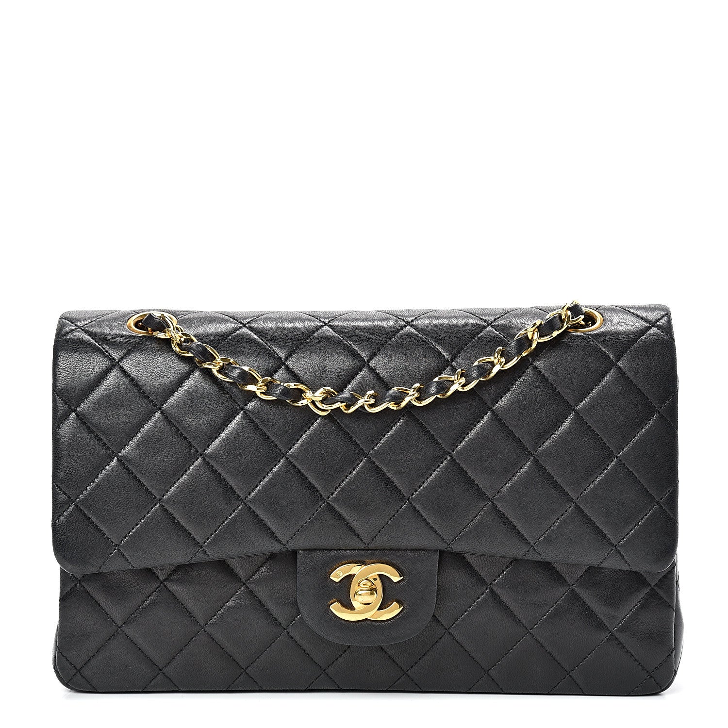 Chanel Lambskin Quilted Medium Double Flap Black 1 of 17