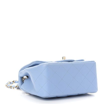 Chanel Lambskin Quilted Mini Square Flap Light Blue 3 of 8