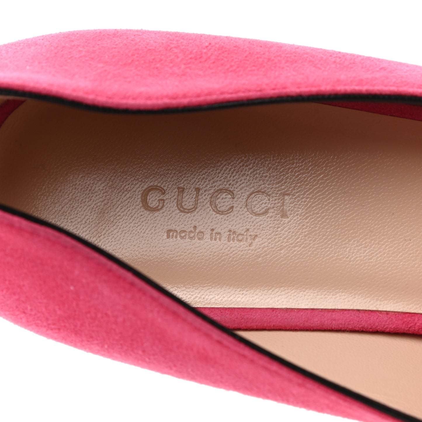 Kid Scamosciato GG Marmont Fringe 50mm Loafer Pumps 39 Hot Pink