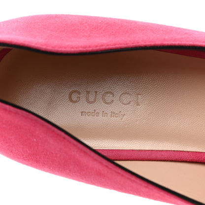 Gucci Kid Scamosciato GG Marmont Fringe 50mm Loafer Pumps 39 Hot Pink 8 of 10