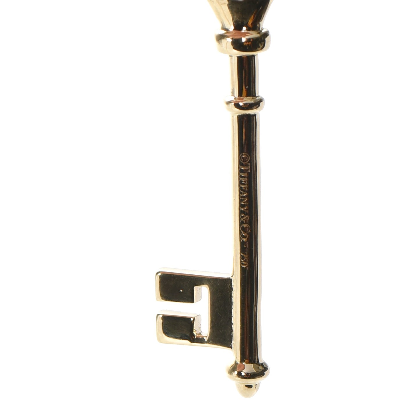 18K Yellow Gold Diamond Quatrefoil Key Pendant Necklace