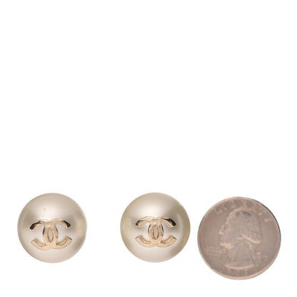 Chanel Pearl CC Large Earrings Gold 2 of 5
