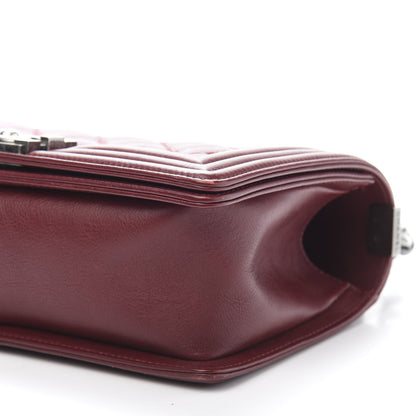 Chanel Calfskin Double Stitch Medium Boy Flap Burgundy 9 of 11