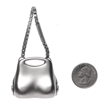 Chanel CC Bag Charm Key Chain Silver 2 of 5