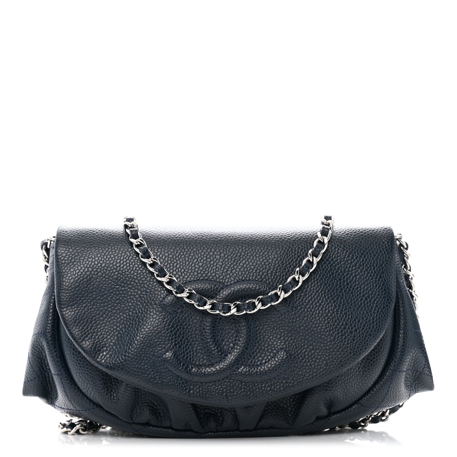 Chanel Caviar Half Moon Wallet On Chain WOC Marine 1 of 14