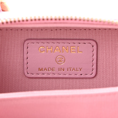 Chanel Lambskin Quilted Mini Lacquered Chain Clutch Pink 6 of 12