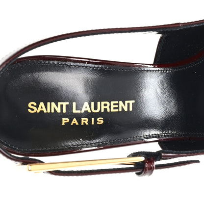 Saint Laurent Vernice Gloss Lee 110 Slingback Pumps 36.5 Marron Glacé 8 of 10
