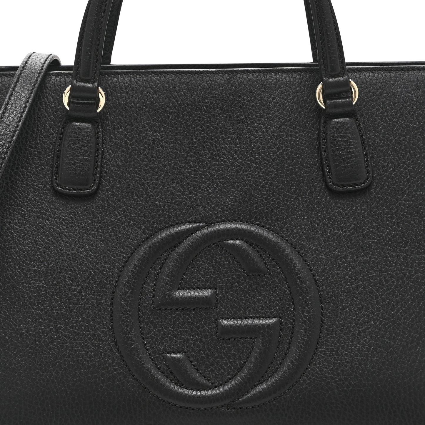 Dollar Calfskin Large Soho Top Handle Satchel Black