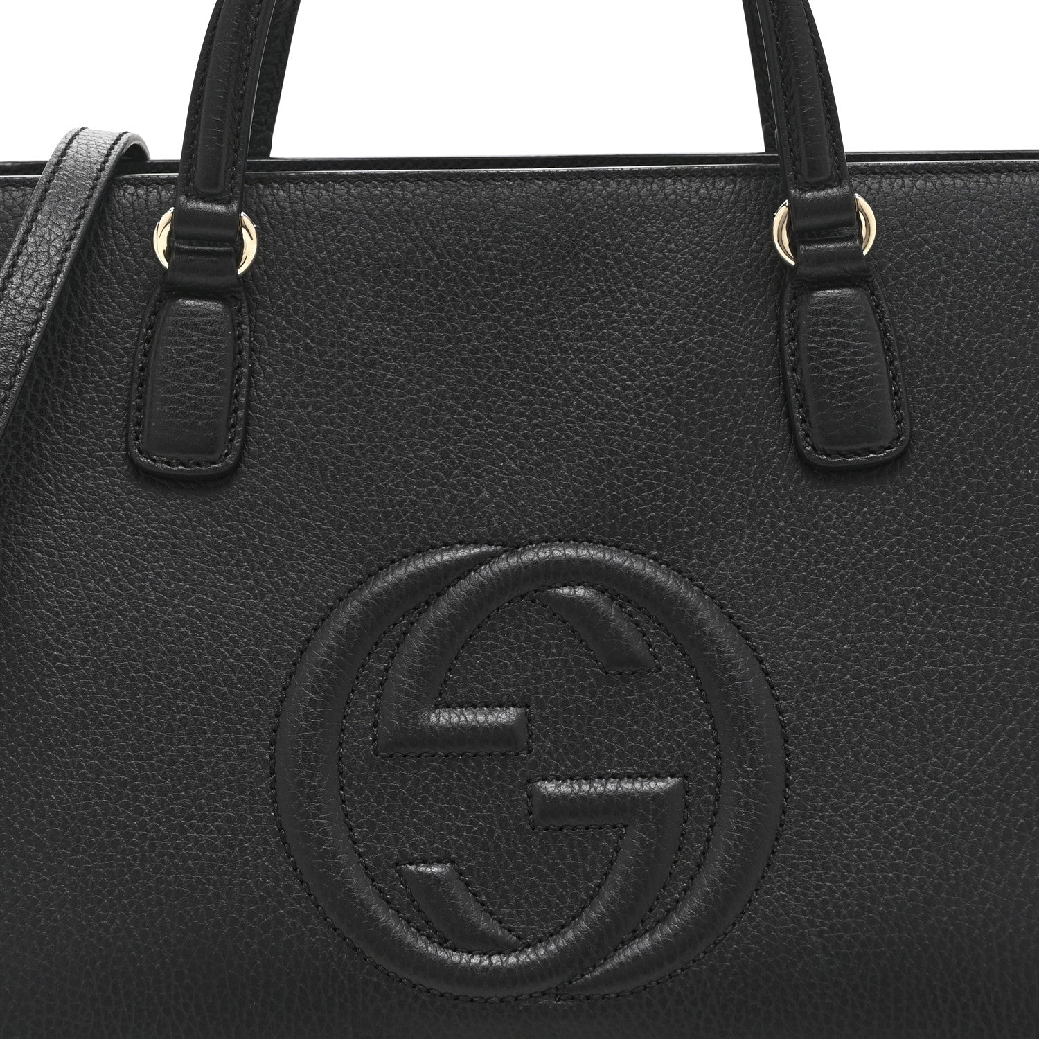 Gucci Dollar Calfskin Large Soho Top Handle Satchel Black 9 of 12