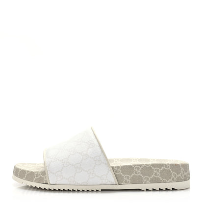 Gucci GG Supreme Monogram Demetra Mens Slide Sandals 11 White Mystic White 1 of 9